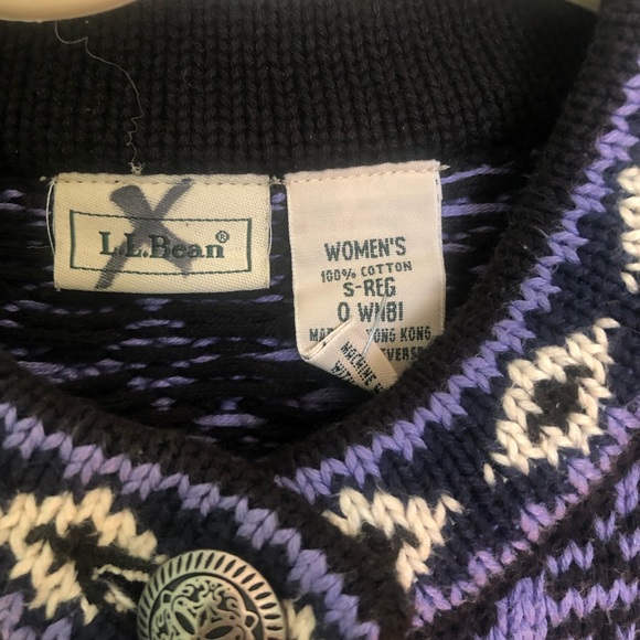 LL. Bean sweater cardigan fairisle - Picture 2 of 4